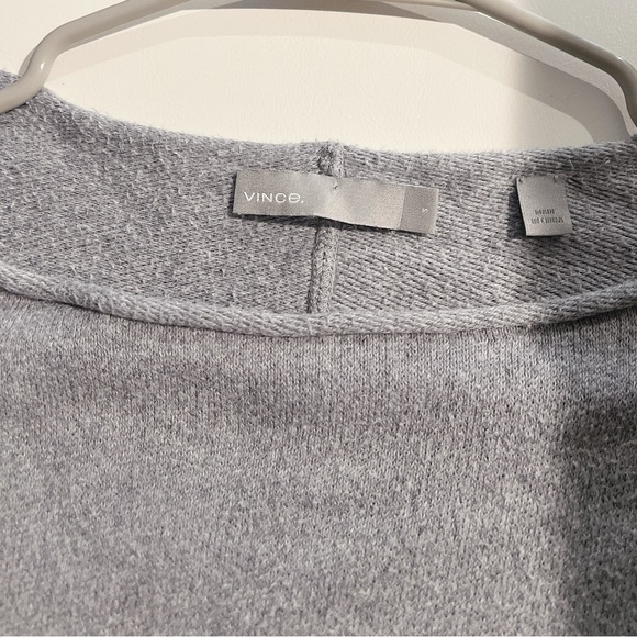 Vince Sz Small Long Line Sweater Dress Gray 100% Cotton Long Sleeve Pullover - Picture 5 of 5